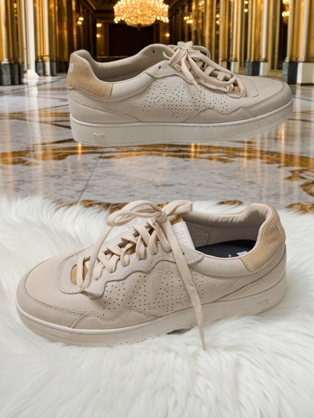 New P448 Vert Platform Skate Sneakers Women's EU 41 Cream & Tan
